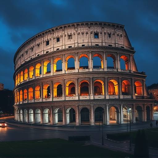 Colosseo illuminato di notte