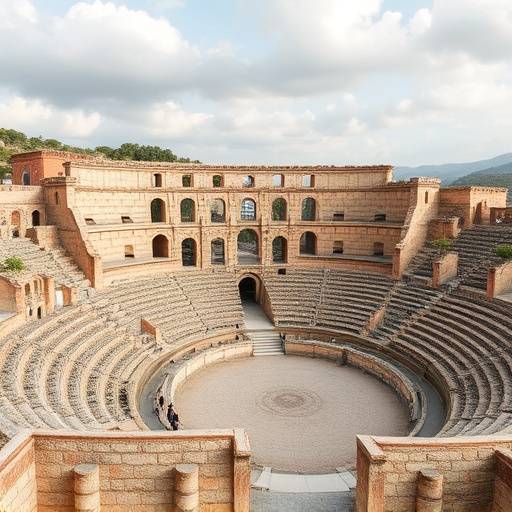 Un anfiteatro romano ben conservato a Pompei